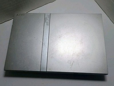 PS2 Silver Slim Console Only *AS IS* FOR PARTS REPAIR *No AV Signal*