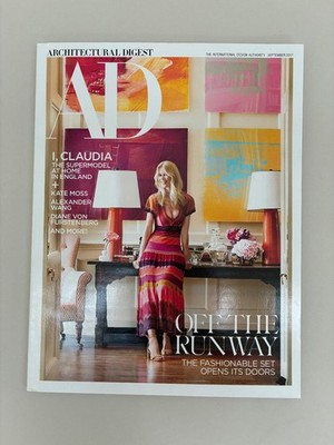 Architectural Digest~September 2017~Cover, Claudia Schiffer~Perfect Condition!