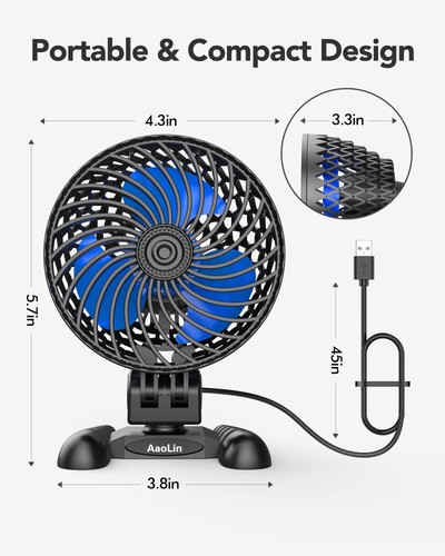USB Desktop Small Fan, Stepless Speed Adjustment with Multiple Speed Levels, ... - Picture 7 of 7