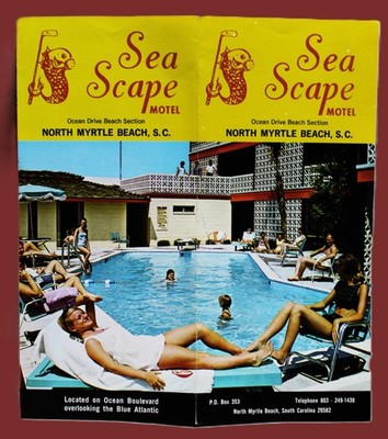 SEA SCAPE MOTEL NORTH MYRTLE BEACH SOUTH CAROLINA ADVERTISING BROCHURE 1960s