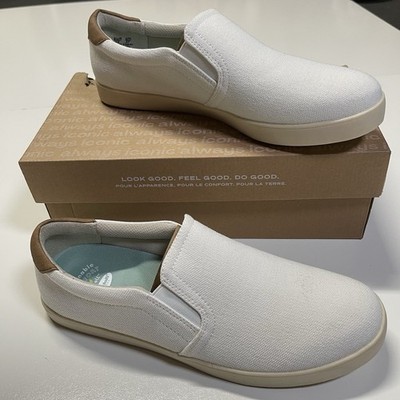 Dr. Scholl's Bison Slip On Loafers White Fabric Casual Sneakers Mens Size 11M