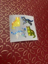 Vintage 80’s Prismatic Tabby Cats Sticker Module 2x2 Inches
