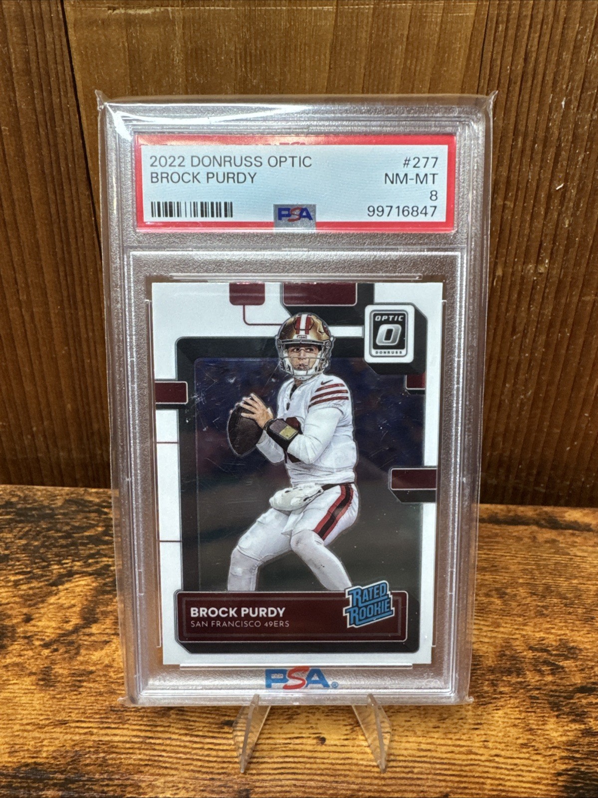 BROCK PURDY 2022 DONRUSS OPTIC ROOKIE RC #277 PSA 8 NM-MINT SF 49ERS