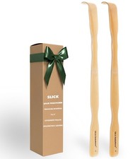 Bamboo Back Scratcher 16.5 , 2Pcs Wooden Back Scratcher Long Handle for Men Wome