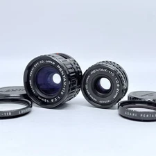 Near Mint Pentax-110 18mm f/2.8 & 24mm f/2.8 2 Lens set from Japan Rare