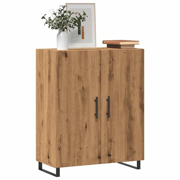 Sideboard Anrichte Schrank Lowboard Wohnzimmer Artisan-Eiche 69,5X34X90 Cm Holzw-image
