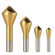 4pcs Titanium Coated Countersink Chamfer Tool Deburring Tool Set Metal Wood Dril