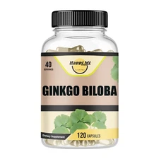 Organic Ginkgo Biloba 1800mg, Ginko Biloba Leaf, 120 Veggie Caps
