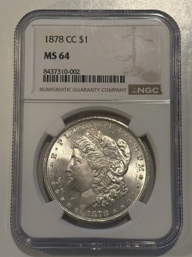 1878-CC MORGAN NGC MS 64 SILVER DOLLAR  KEY COIN Bright White Very Rare