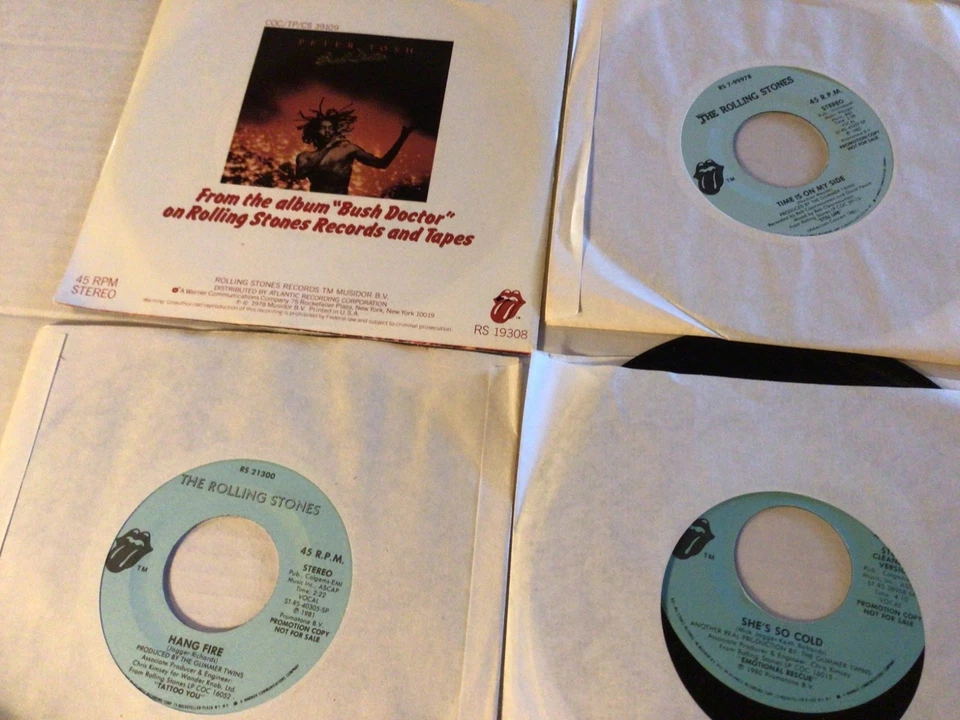 THE ROLLING STONES - lot of 3 promo 7” + Peter Tosh & Mick jagger 7” wPS - Image 2 of 2
