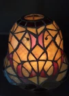 Vintage Tiffany Style Stained Glass Lamp Shade Butterfly 7.5 Base Diameter x 5"