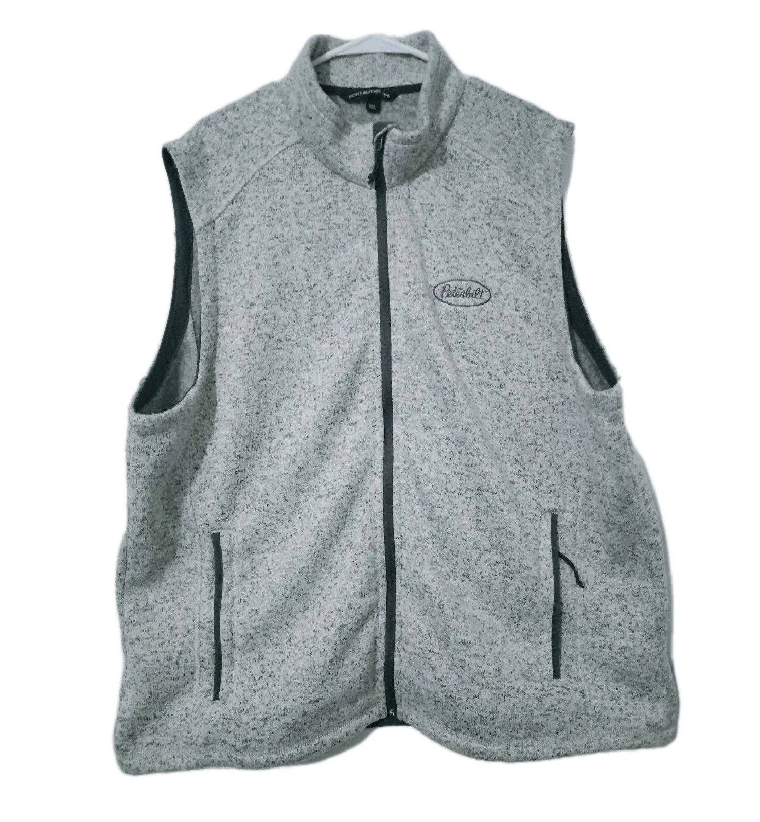 Peterbilt Port Authority Vest Mens 3XL Gray full-zip front stand-up collar