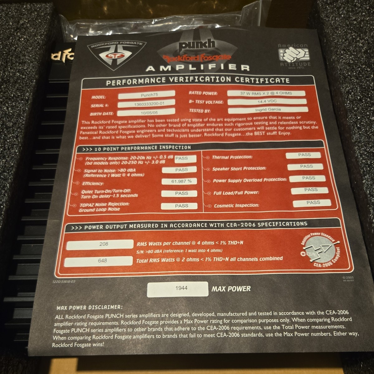 Rockford Fosgate Punch 75 Amp Old School Legendary 25 To Life | eBay