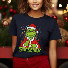 Image of Funny Grinch Christmas T Shirt | Six Seven Santa Xmas Tee | Unisex Holiday Top