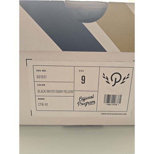Programa Oficial CTM-40 Hombres Zapatillas Altas Cuero Negro Amarillo EE. UU. 9 NUEVAS - Imagen 7 de 7