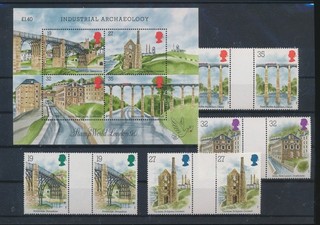 LT05527 Great Britain 1990 industrial archaeology gutter pairs MNH