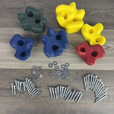 6 Rock Climbing Holds   Multi-Size Indoor/Outdoor Set w/ Bolts  Washers