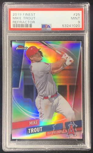 2019 Finest REFRACTOR MIKE TROUT #25 PSA 9 ANAHEIM ANGELS