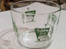 VINTAGE GLASS ICE BUCKET - RARE HOLIDAY INN OF AMERICA - THE NATION'S INNKEEPER