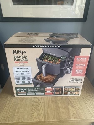 Ninja Double Stack XL 9,5L 2 Schubladen Luftfritteuse AF400UK | Brandneu Versiegelt | 9,5L