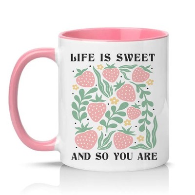 Life Is Sweet And So Damen 11 Unzen Keramiktasse Erdbeere Geschenk