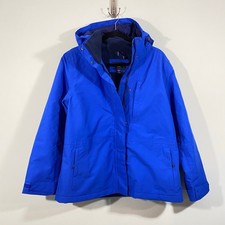 Lands' End Youth Blue Fleece Lined Nylon Squall Jacket Size M 10-12