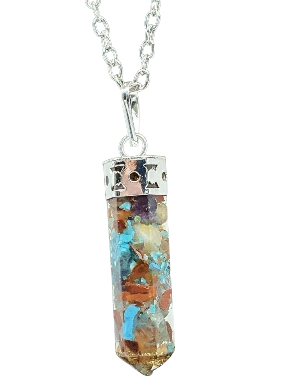 Orgone Chakra Gemstone Necklace Pendant EMF Orgonite Reiki Charged Jewellery