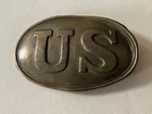 Civil War US Union Oval Belt Buckle with Hooks and Lead Filled, 3 5/16" Length