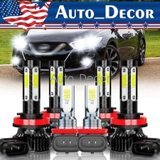 6x Led Headlight Hilo Fog Bulbs Combo 6000k For Nissan Maxima 2016 2017 2018 6x Led Headlight Hilo Fog Bulbs Combo 6000k For Nissan Maxima 2016 2017 2018