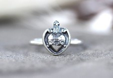 Sacred Heart Ring Sacred Heart Jewelry Heart Milagro Ring Flaming Heart Ring