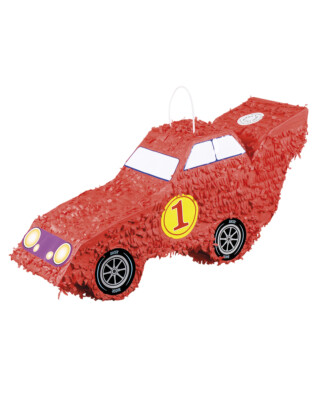 Rennwagen Piñata Kindergeburtstag Pinata - rotes Auto Pinjata