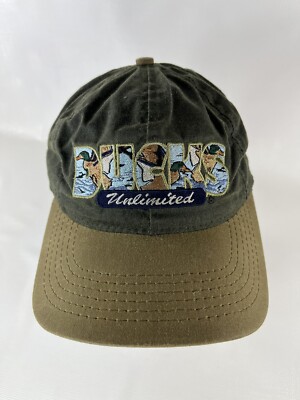 Vtg Ducks Unlimited DU Waxed Cotton Waterfowl Duck Goose Hunting Hat Made  USA