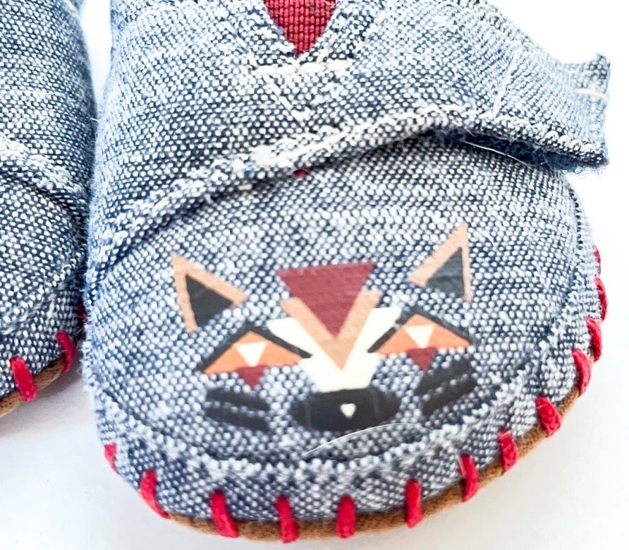 Tiny Toms Infantil Mapache Cuna Zapatos Bebé 0-6 Meses Talla 2 ¡COMO NUEVOS! Foto 4 de 4