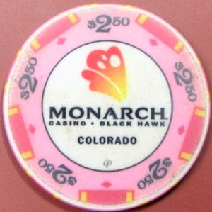 $2.50 Casino Chip. Monarch, Black Hawk, CO. Z61.