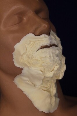 Prothese Zombie Mund Schaum Latex 3 Stück unlackiertes Gerät Gummibekleidung Neu