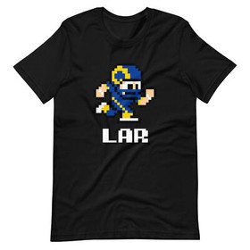 Los Angeles Rams LA NES Football Player 8-bit Tecmo Super Bowl Nintendo T-Shirt