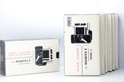 Mamiya C Single Exposure Back Attachment + 6 Stück Platte älter Typ J Model 2