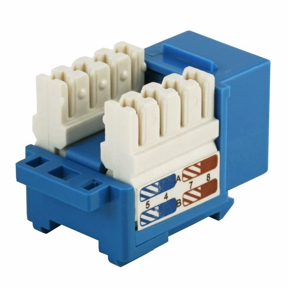 50x Cat6 RJ45 Network Keystone Jack Punch Down 50 Pack Blue For Wallplate/Panel - Image 2 of 4