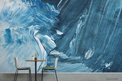 3D Blue Texture Abstract Oil Painting Wallpaper Wall Murals Removable Wallpaper