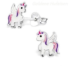 Einhorn Ring Anhänger Kette 925 Silber Pferd Ohrringe Kinder Mädchen