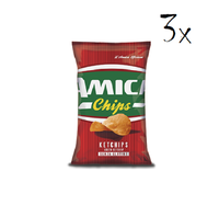 3X Amica Chips Ketchips Ketchup Patatine Kartoffelchips Gesalzen 50G Kartoffel