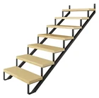 DIYHD Steel Stair Riser 2/3/4/5/6/7 Step Stair Stringer