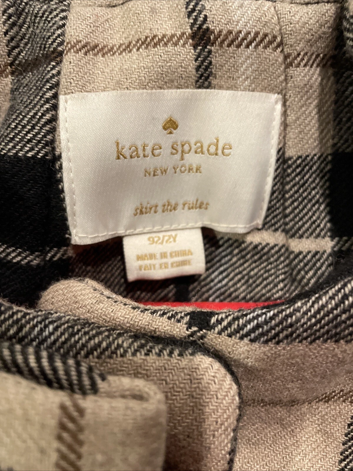 Cappotto vestito Kate Spade bambina 2 anni marrone nero a quadri lana Dorothy scollo fiocco