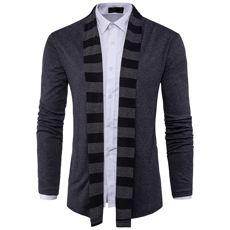 Mens Casual Knitted Jacket Sweater Cardigan Collared Loose Fit Tops Coat Outwear