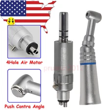 Dental Slow Speed Handpiece Push Contra Angle / E-Type Air Motor 4Hole F/ NSK