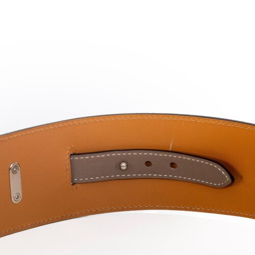 Auth. Hermes Damen Gürtel Kelly breit grau Palladium HW NEU - Bild 4 von 10