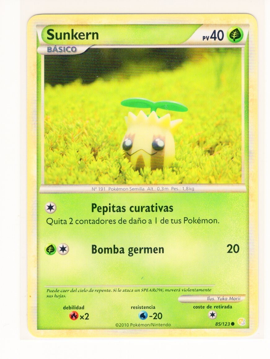 ~ESP~ SPANISH Sunkern 85/123 HGSS HeartGold Soulsilver Pokemon Card (LB1)