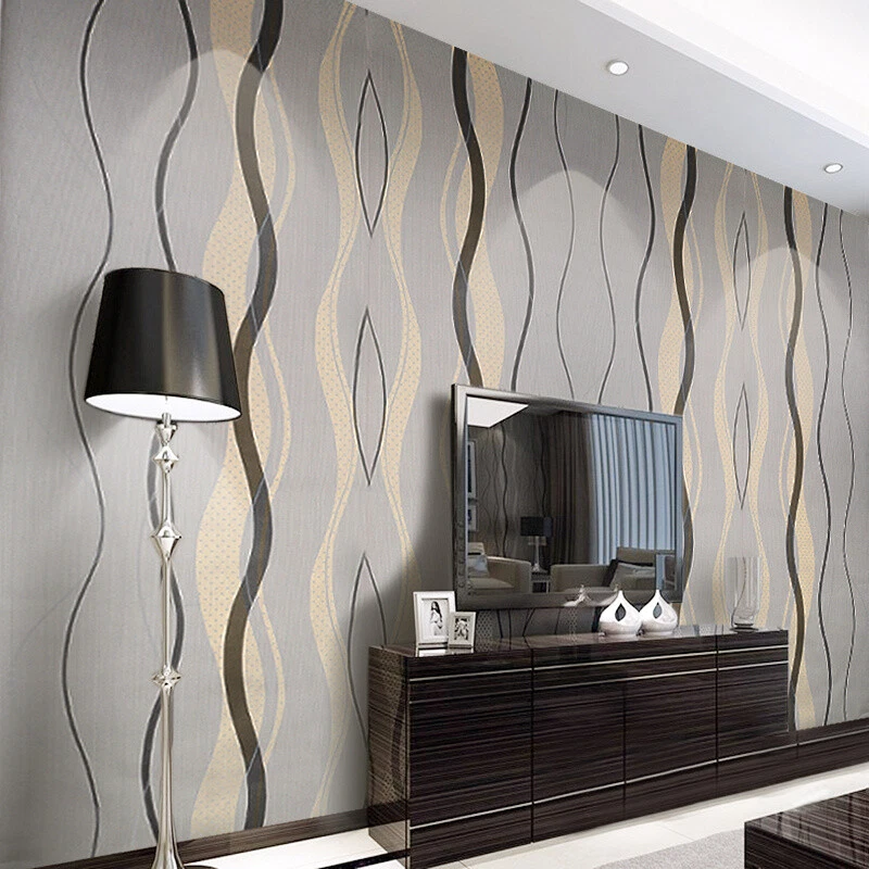 Grey wallpaper living room outlet
