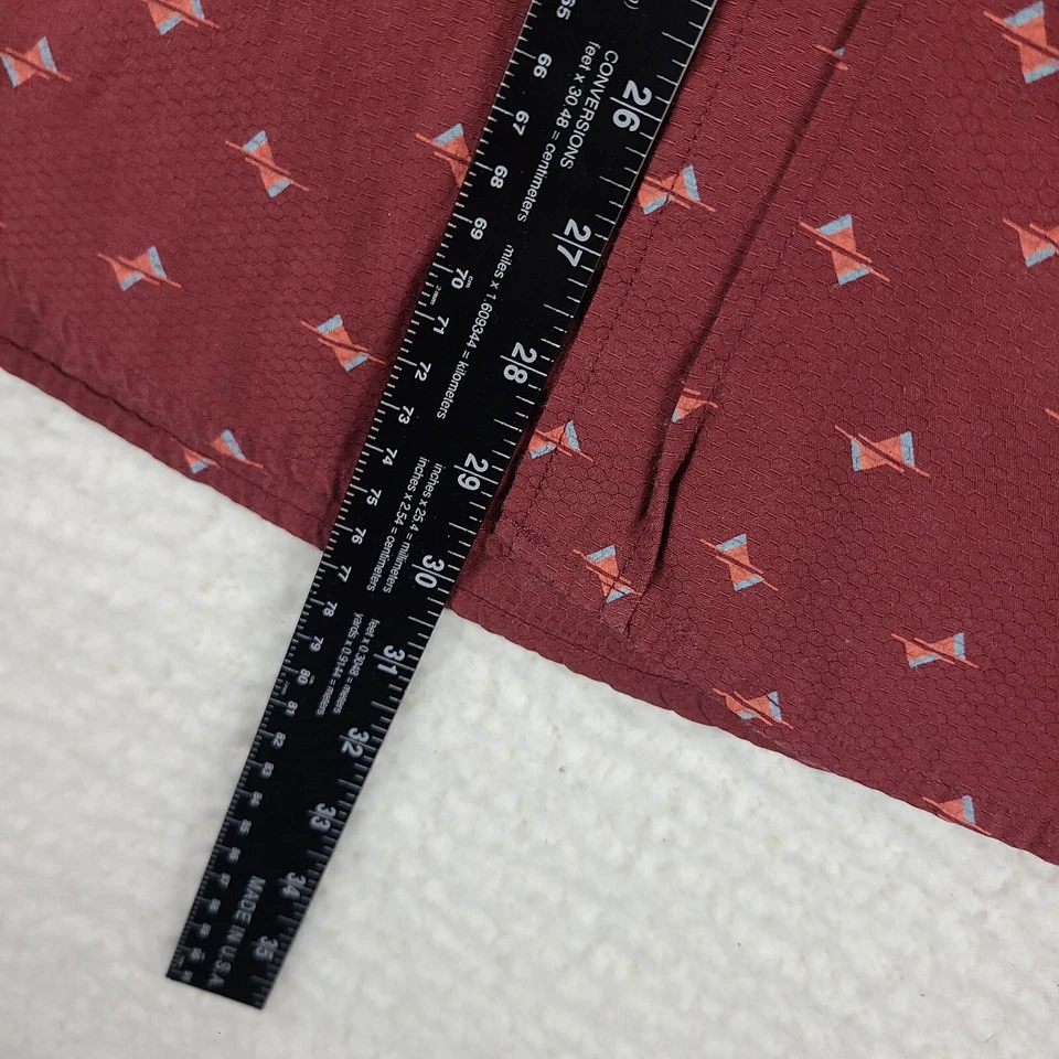 Eddie Bauer Dress Shirt Mens XL Red Geometric Cotton Polyester Button Up - Image 4 of 4