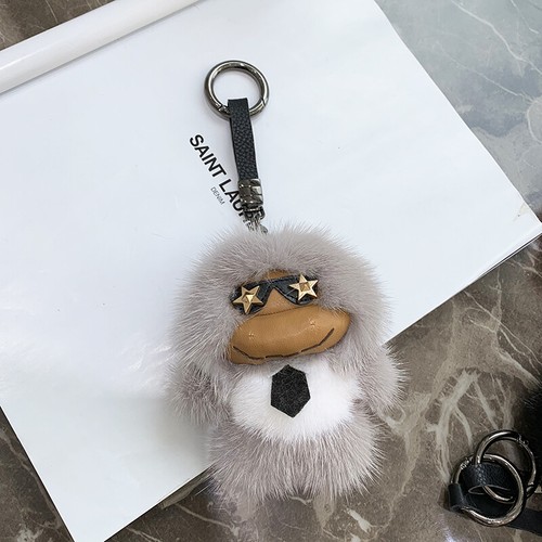 Cute Real Mink Fur Monkey Toy Gift Keyring Bag Charm Car Phone Pendant Keychain - Picture 15 of 16